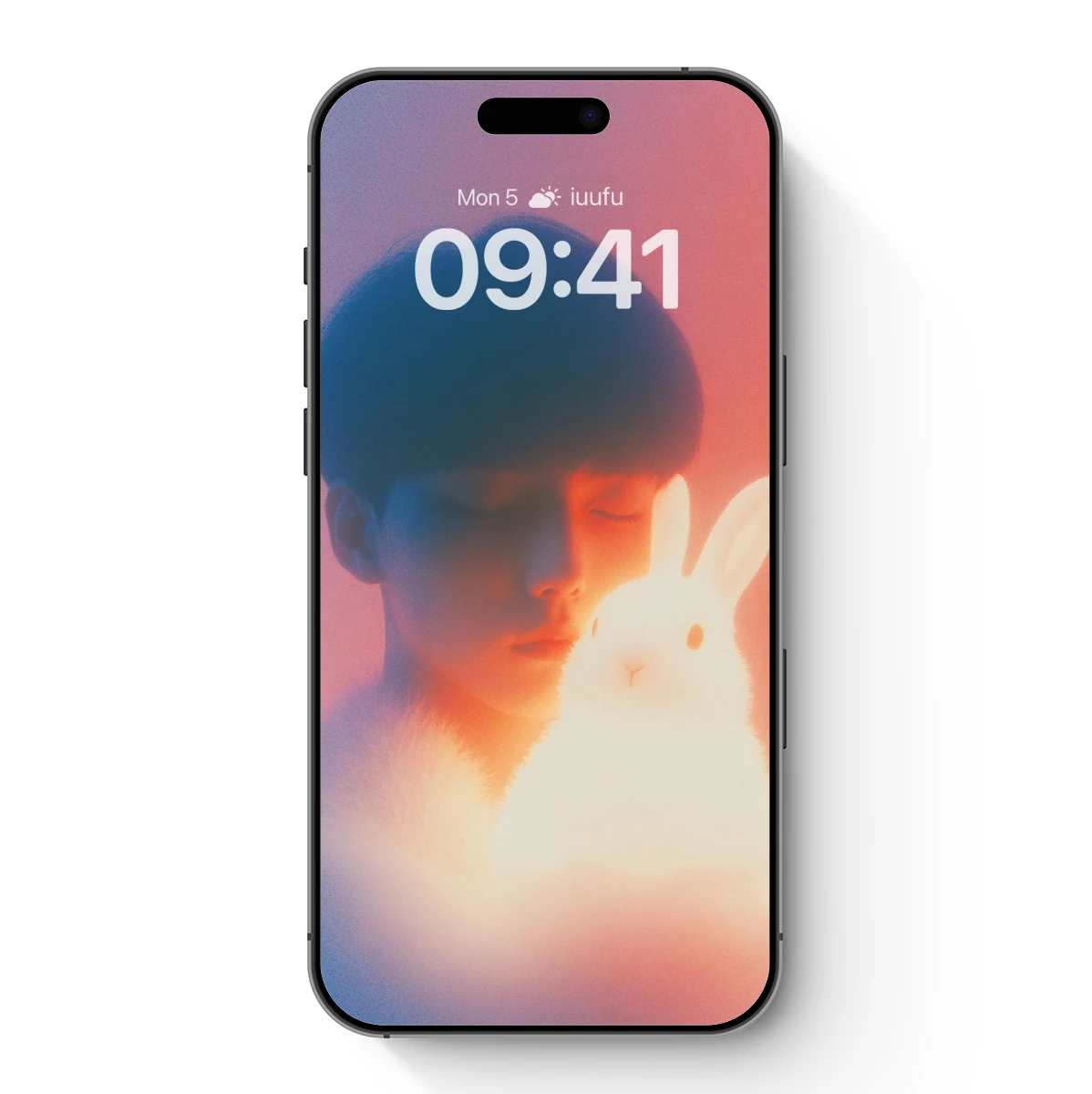 Ethereal Harmony: Human and Rabbit in Neon Haze