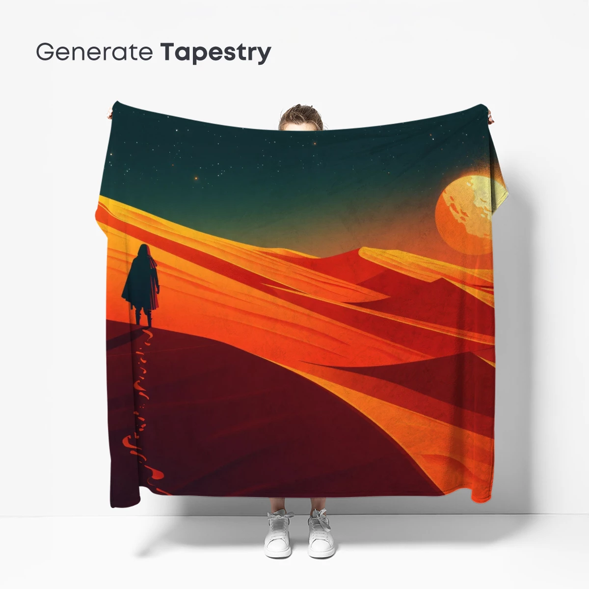 Desert Dreamer: Solitary Wanderer Under a Cosmic Sun - Image 5