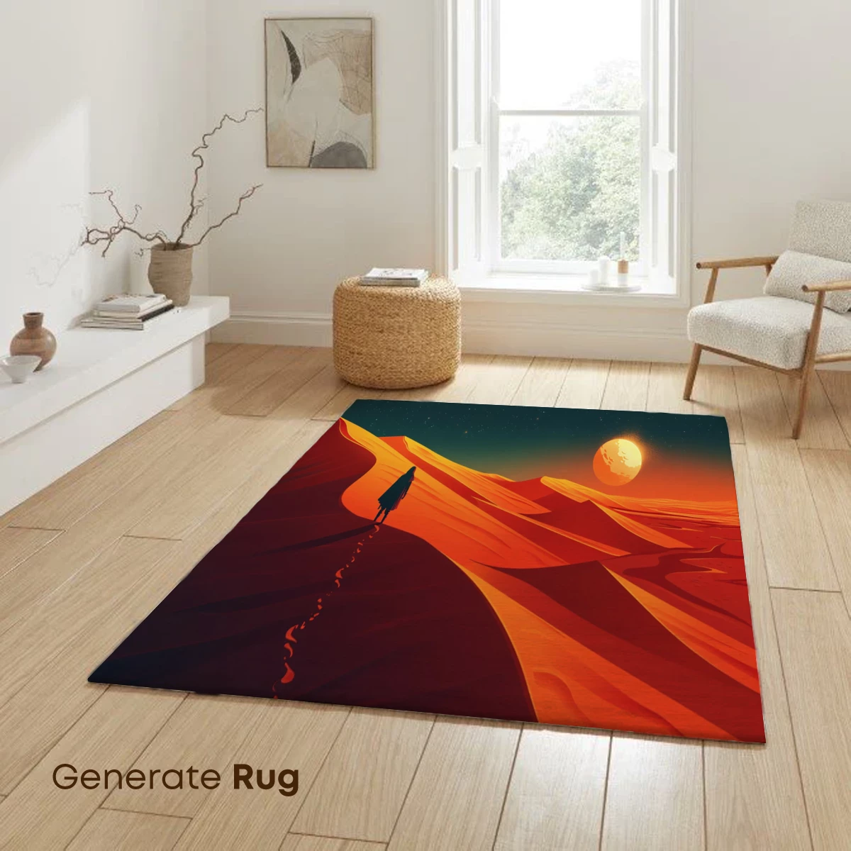 Desert Dreamer: Solitary Wanderer Under a Cosmic Sun - Image 6