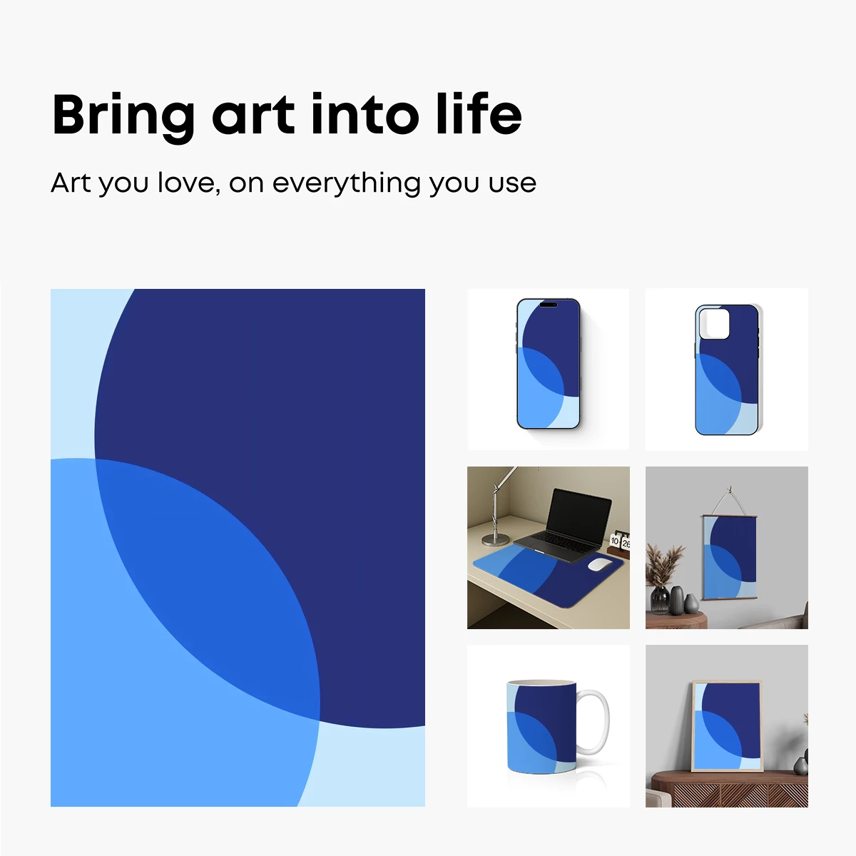 Blue Harmony: Geometric Elegance in Abstract Form - Image 2