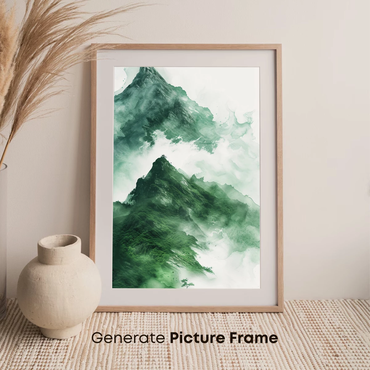 Mystic Emerald Peaks: A Watercolor Odyssey - Image 7