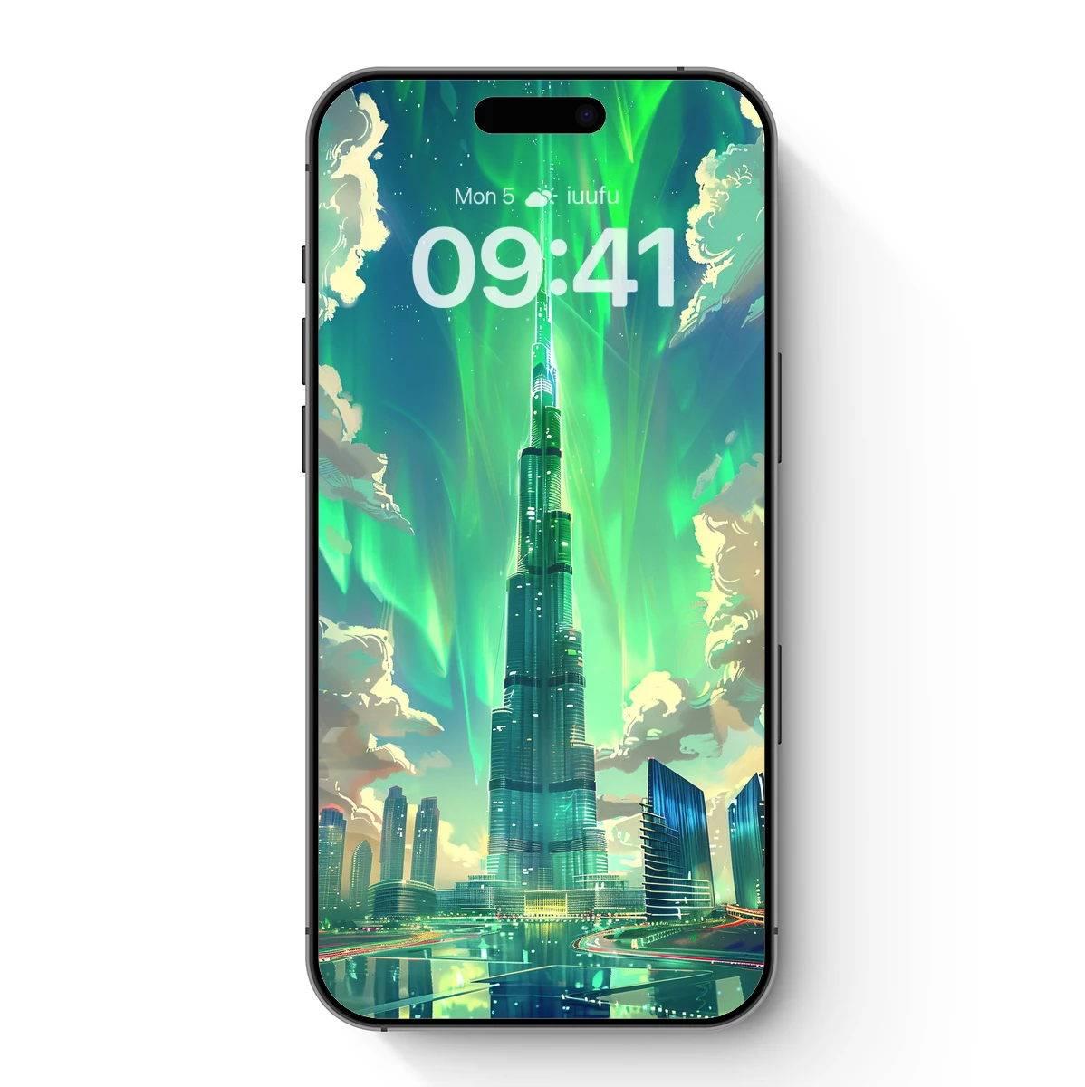 Aurora Tower: Futuristic Skyscraper Under Northern Lights Aurora Tower: Futuristic Skyscraper Under Northern Lights