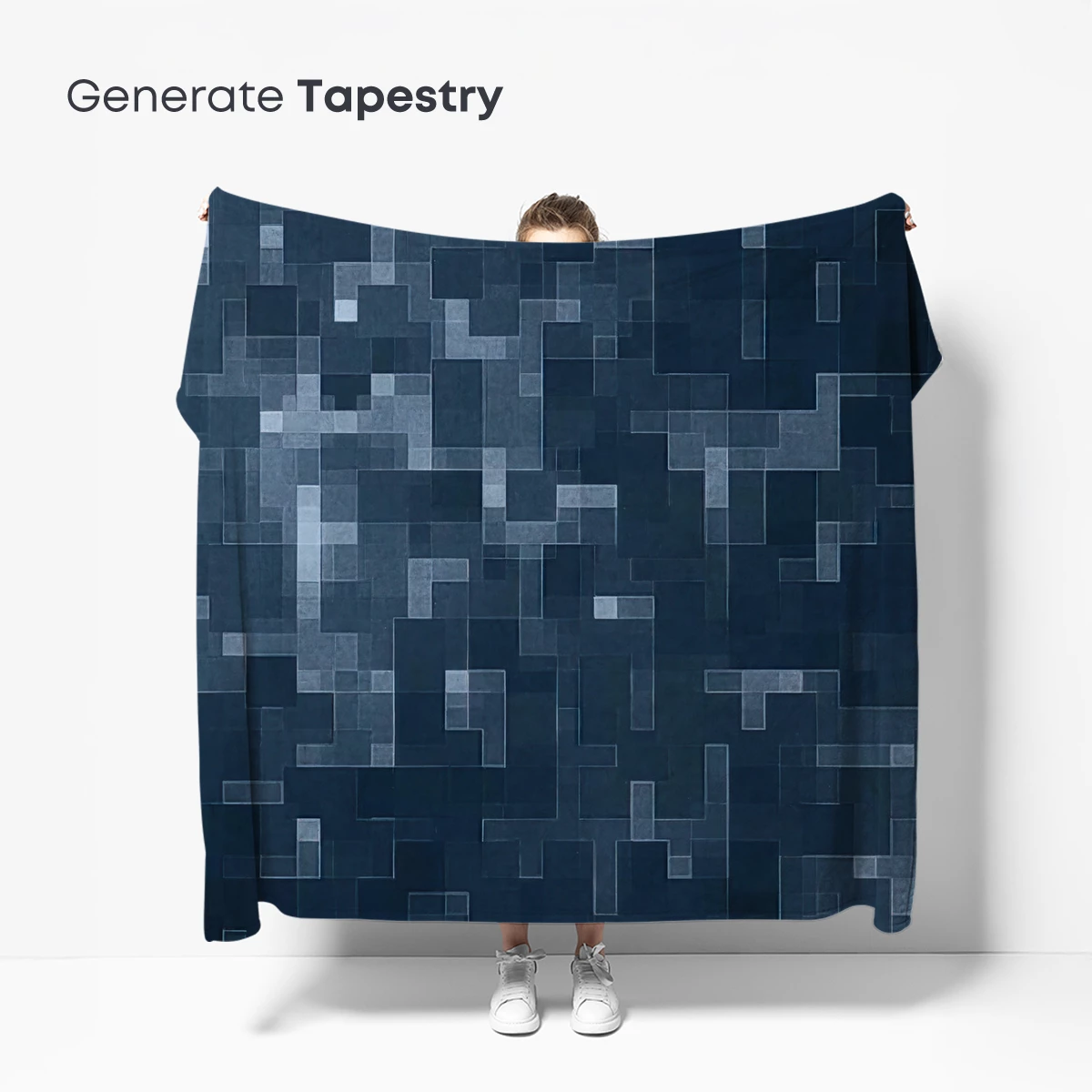 Digital Pixel Symphony: Abstract Blue Mosaic - Image 5