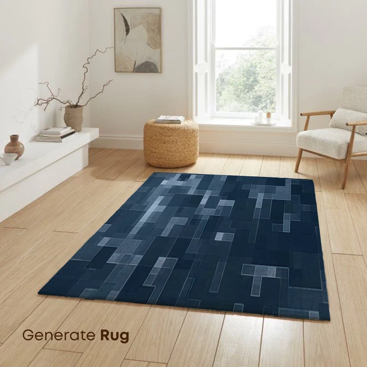 Digital Pixel Symphony: Abstract Blue Mosaic - Image 6