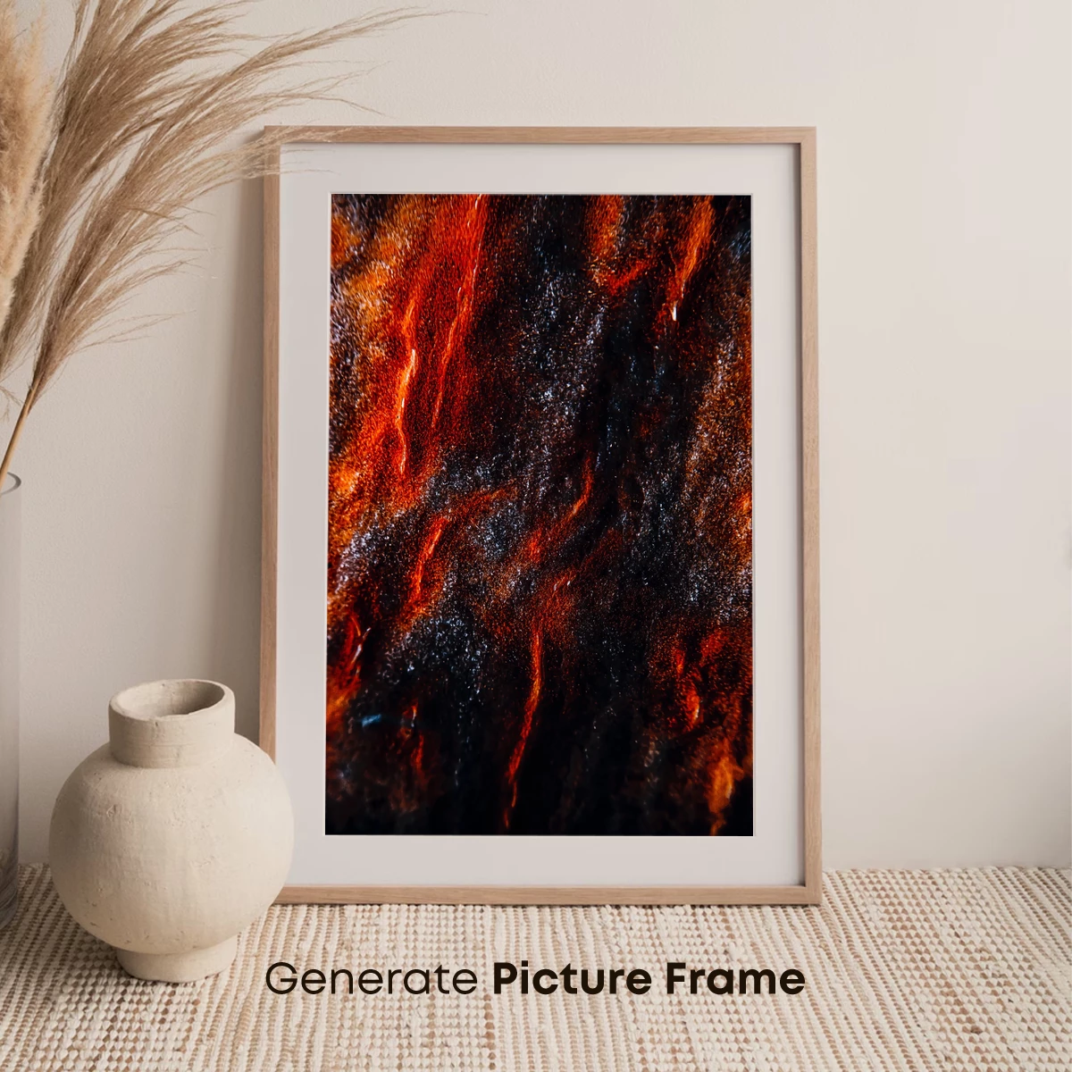 Fiery Lava Veins: A Volcanic Abstract - Image 7