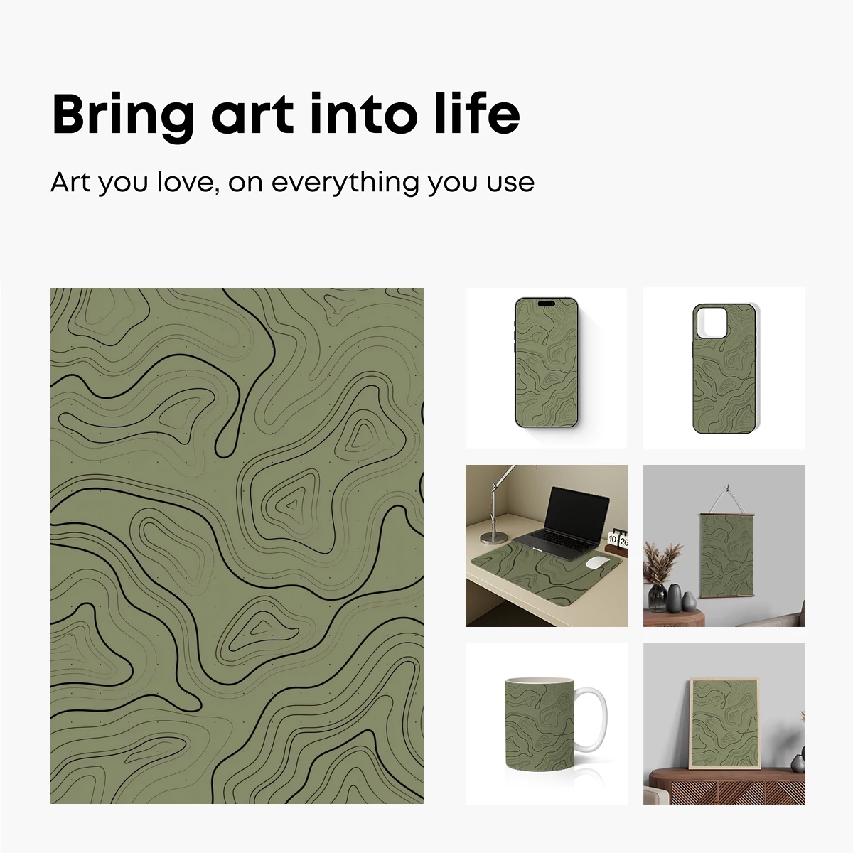Contour Elegance: Abstract Topography Art - Image 2