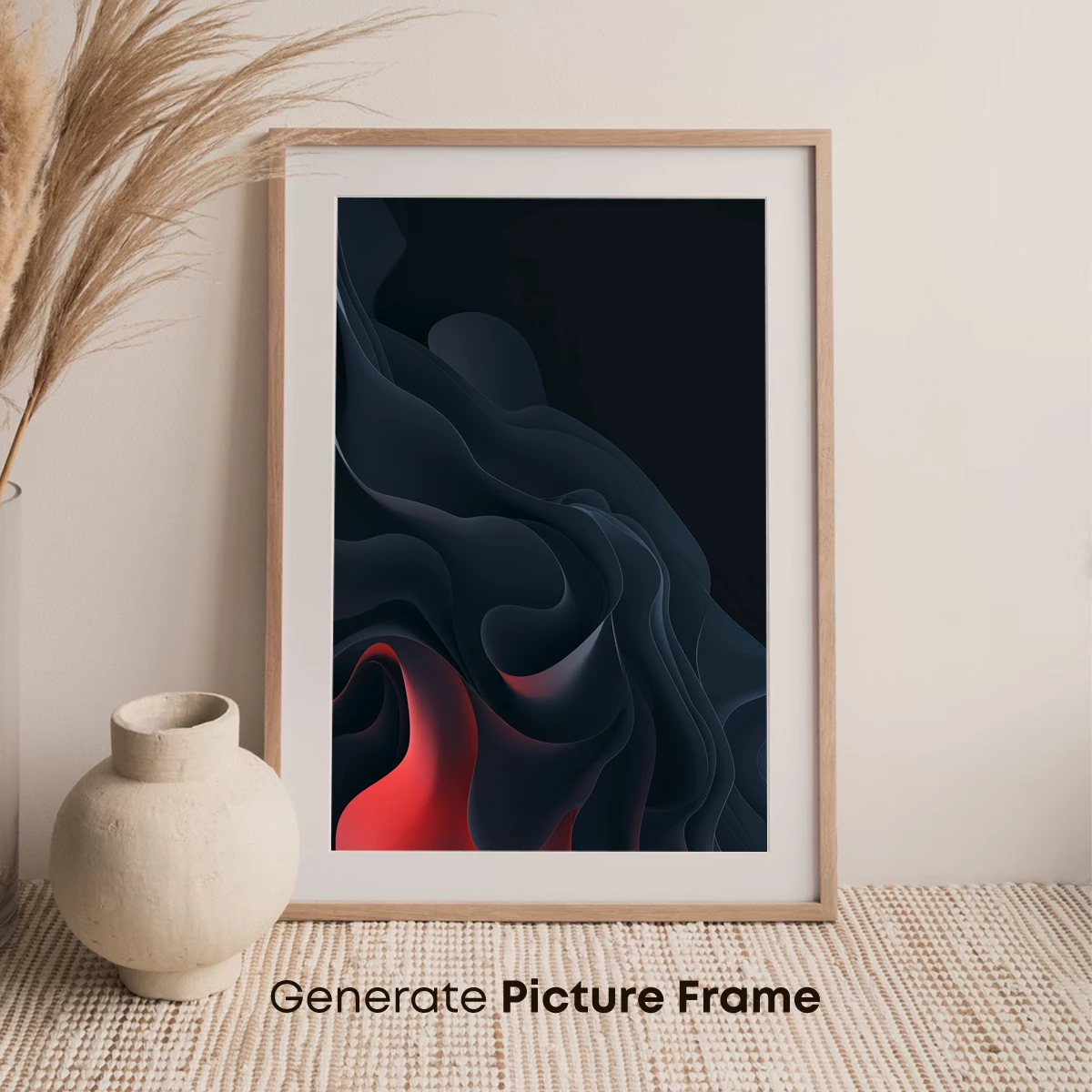 Ethereal Shadows: Dark Waves with Crimson Accents - Image 7
