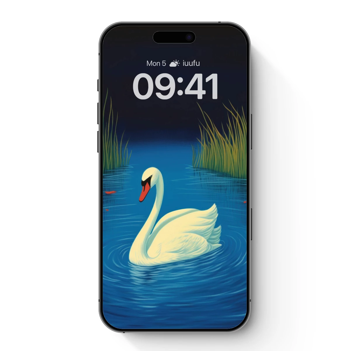 Elegant Swan in Midnight Pond