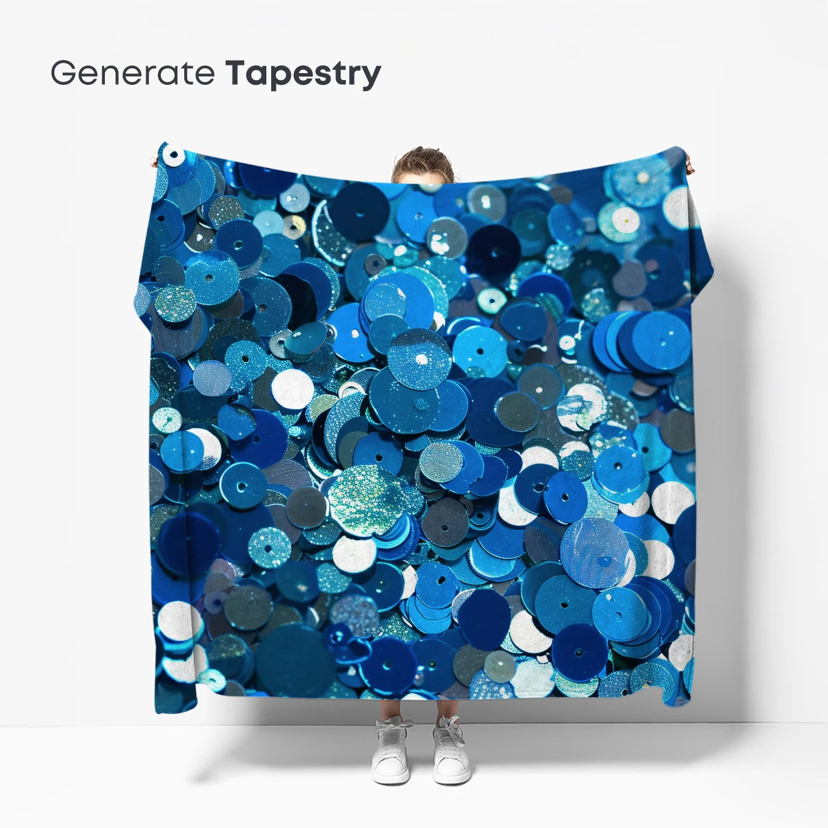 Blue Sequin Symphony: Glittering Ocean Waves - Image 5
