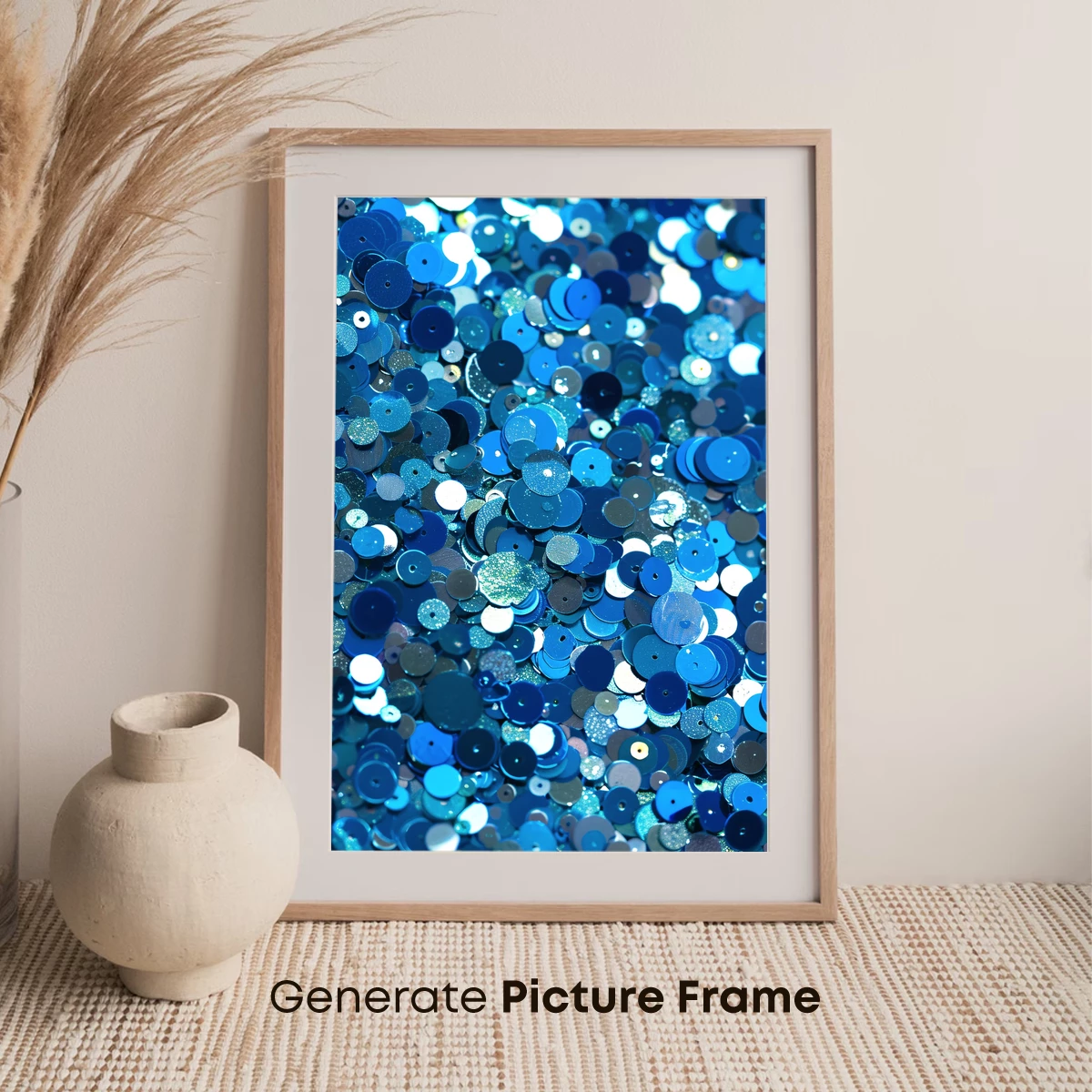Blue Sequin Symphony: Glittering Ocean Waves - Image 7