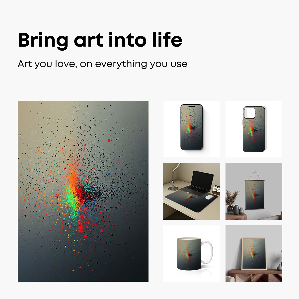 Explosive Color Burst: Abstract Paint Splatter Art - Image 2