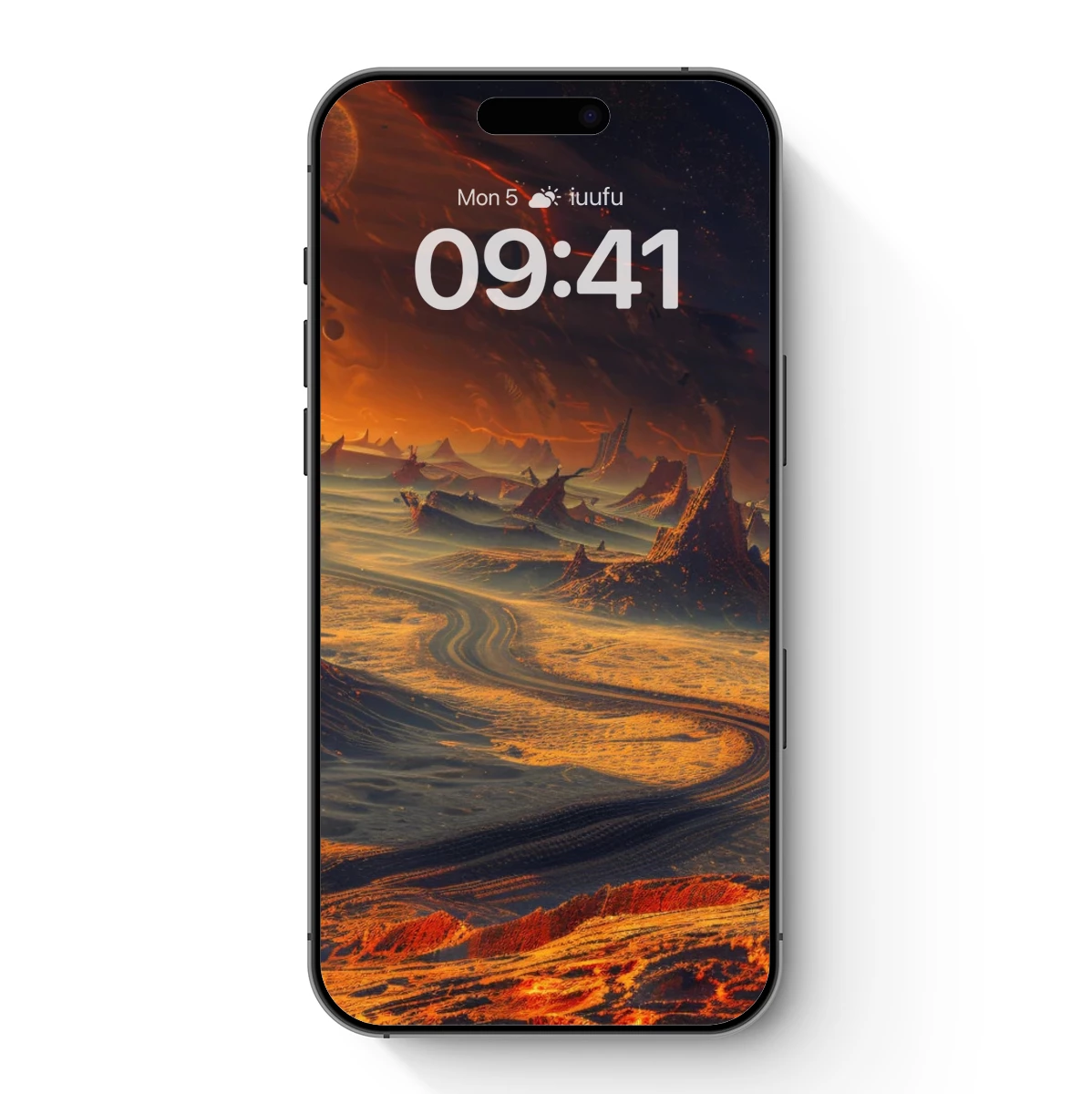 Alien Desert Odyssey: Fiery Planets and Jagged Peaks