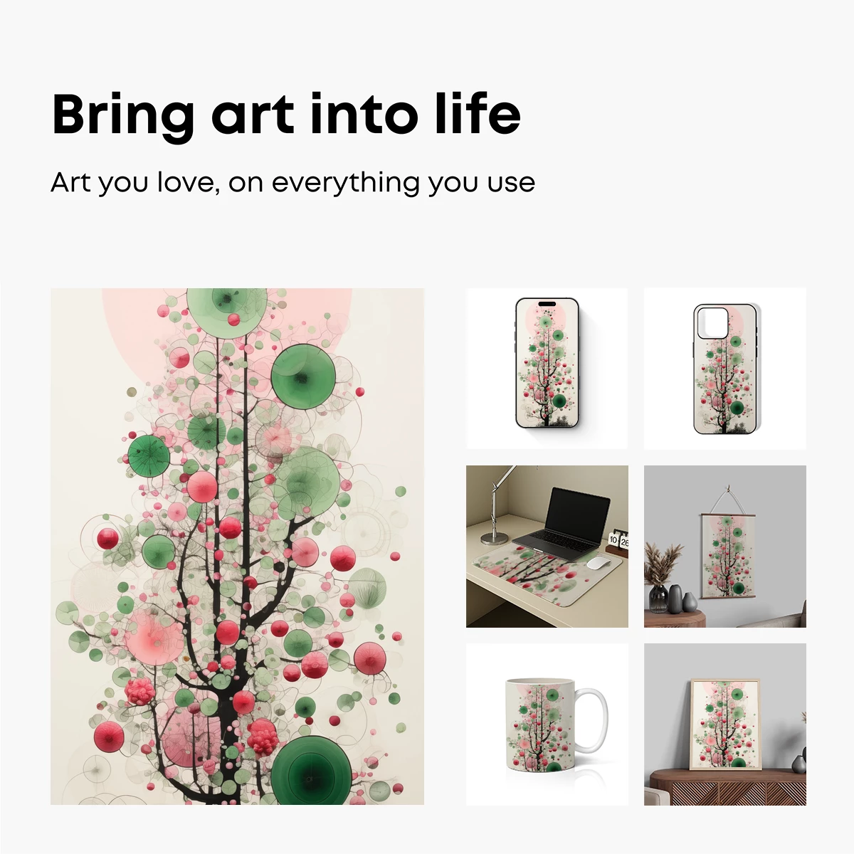 Blossom Bubble Tree: Abstract Floral Fantasy - Image 2