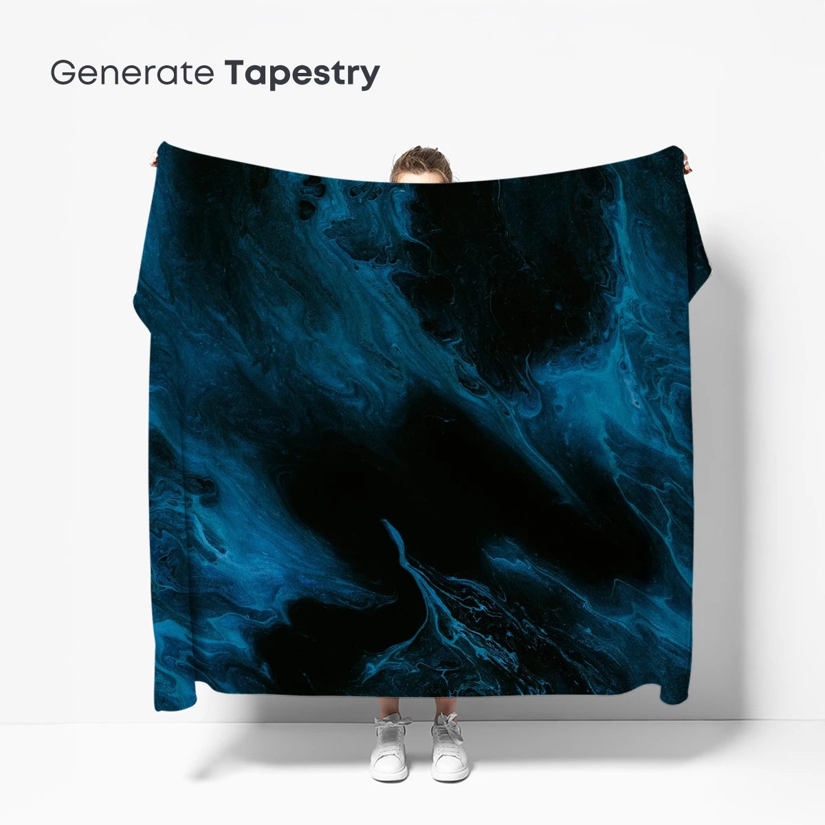 Abyssal Whispers: Teal Ink Swirls in Darkness - Image 5