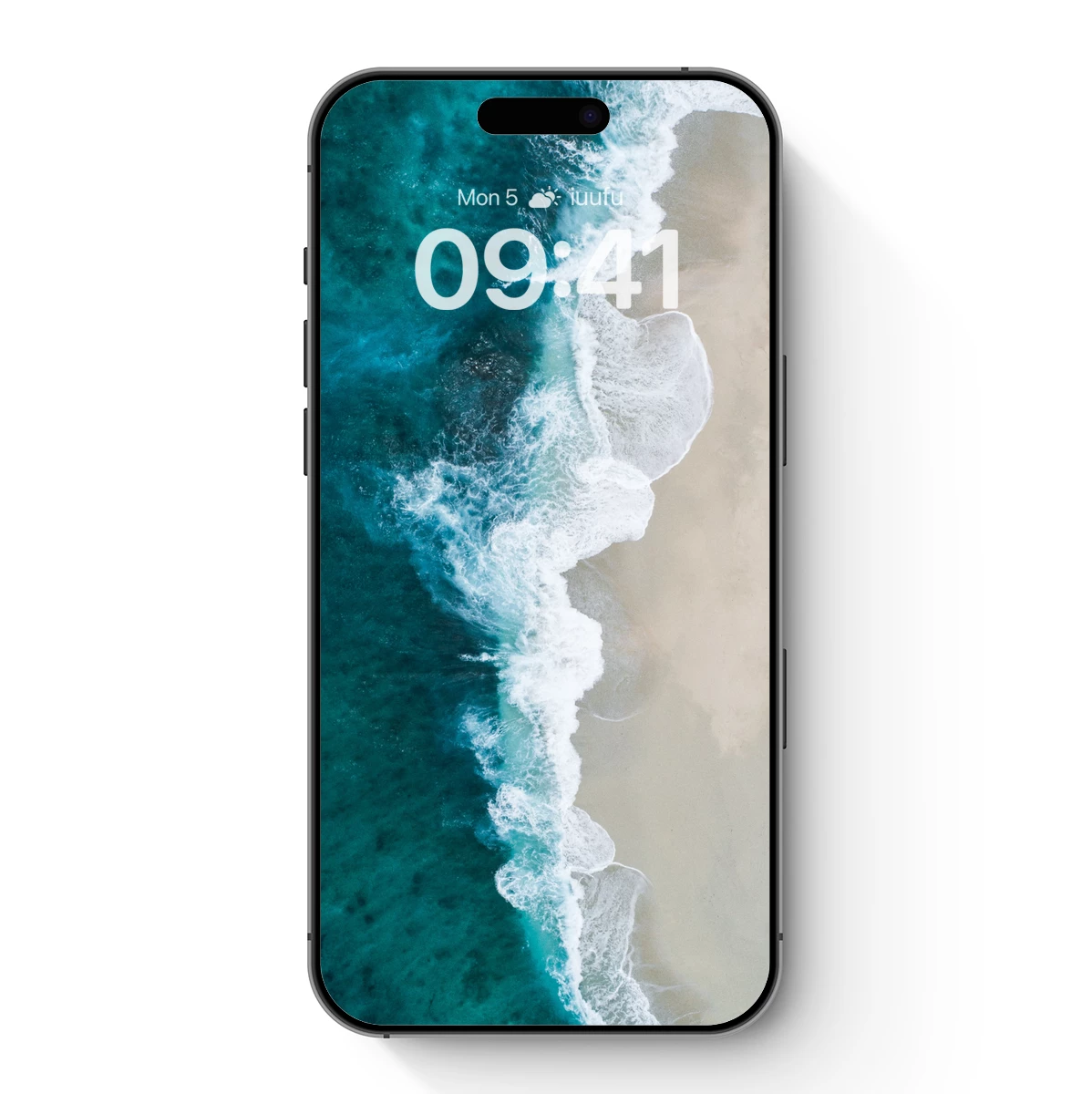 Aerial Serenity: Turquoise Waves Kiss Sand