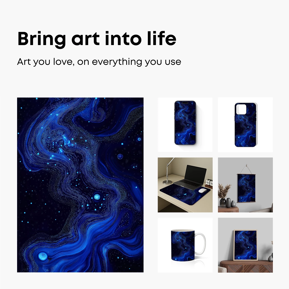 Cosmic Blue Swirls: A Galaxy-Inspired Odyssey - Image 2