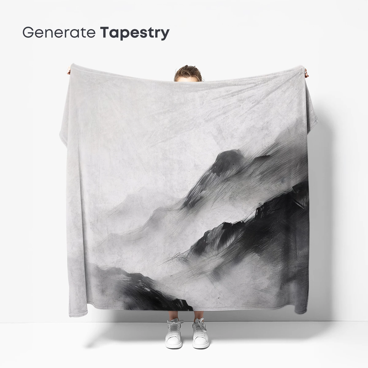 Ink Mist Mountains: Ethereal Peaks in Monochrome - Image 5