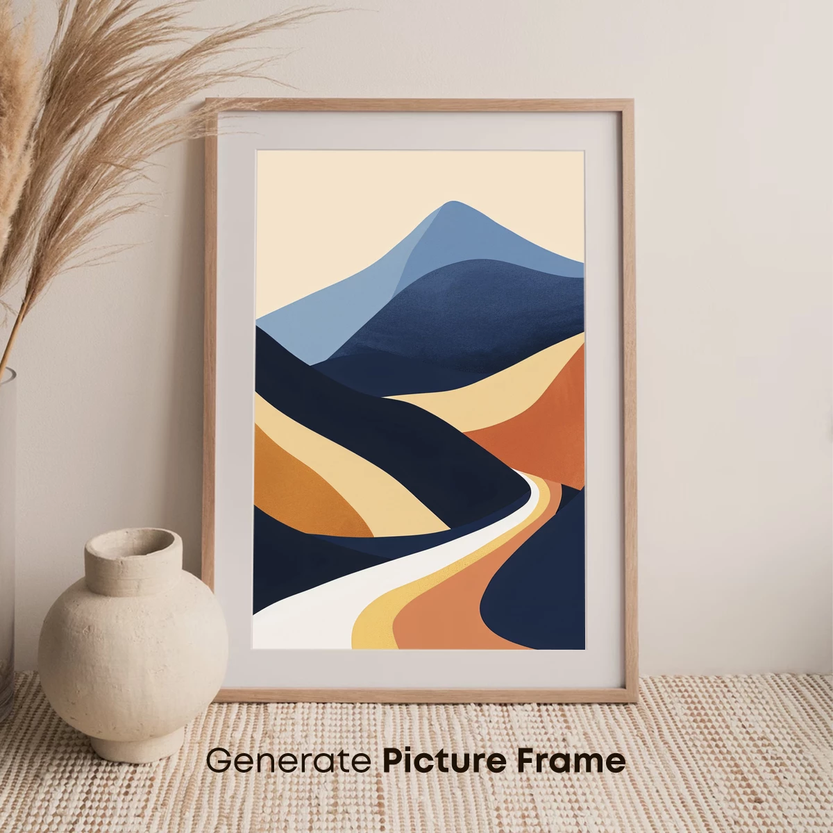 Abstract Mountain Odyssey: Layered Peaks in Warm Tones - Image 7