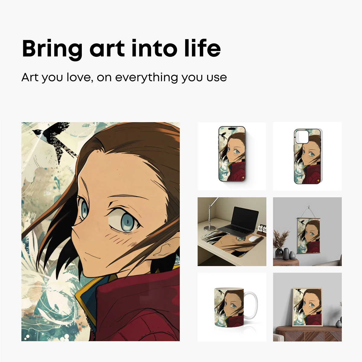 Anime Warrior's Gaze: Blue Eyes and Flight - Image 2