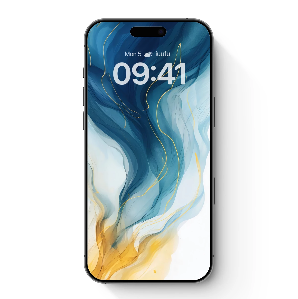 Ethereal Currents: Blue and Gold Abstract Flow