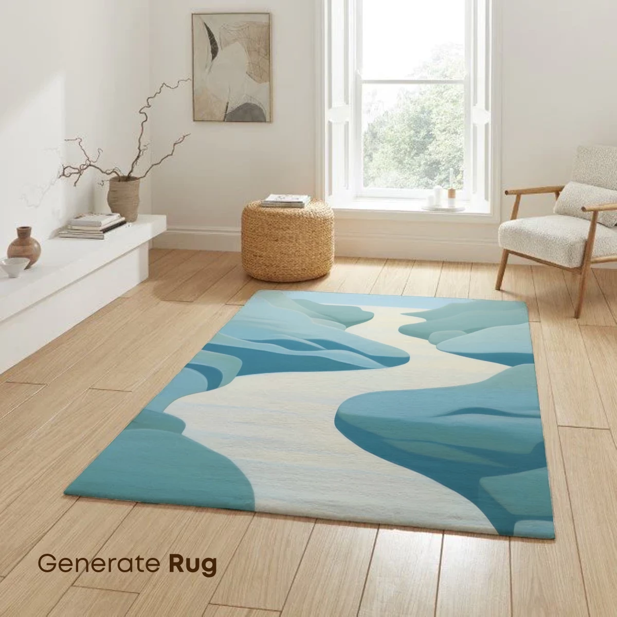 Abstract River Odyssey: Minimalist Landscape Flow - Image 6