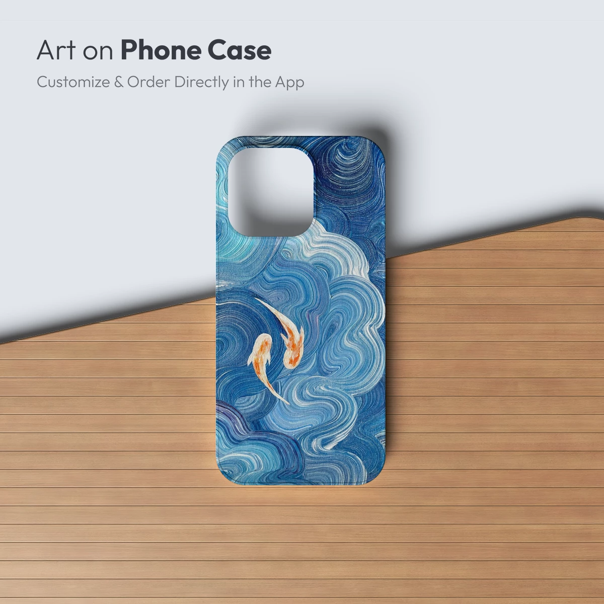 Koi in Whirling Tides: Abstract Oceanic Art - Image 3