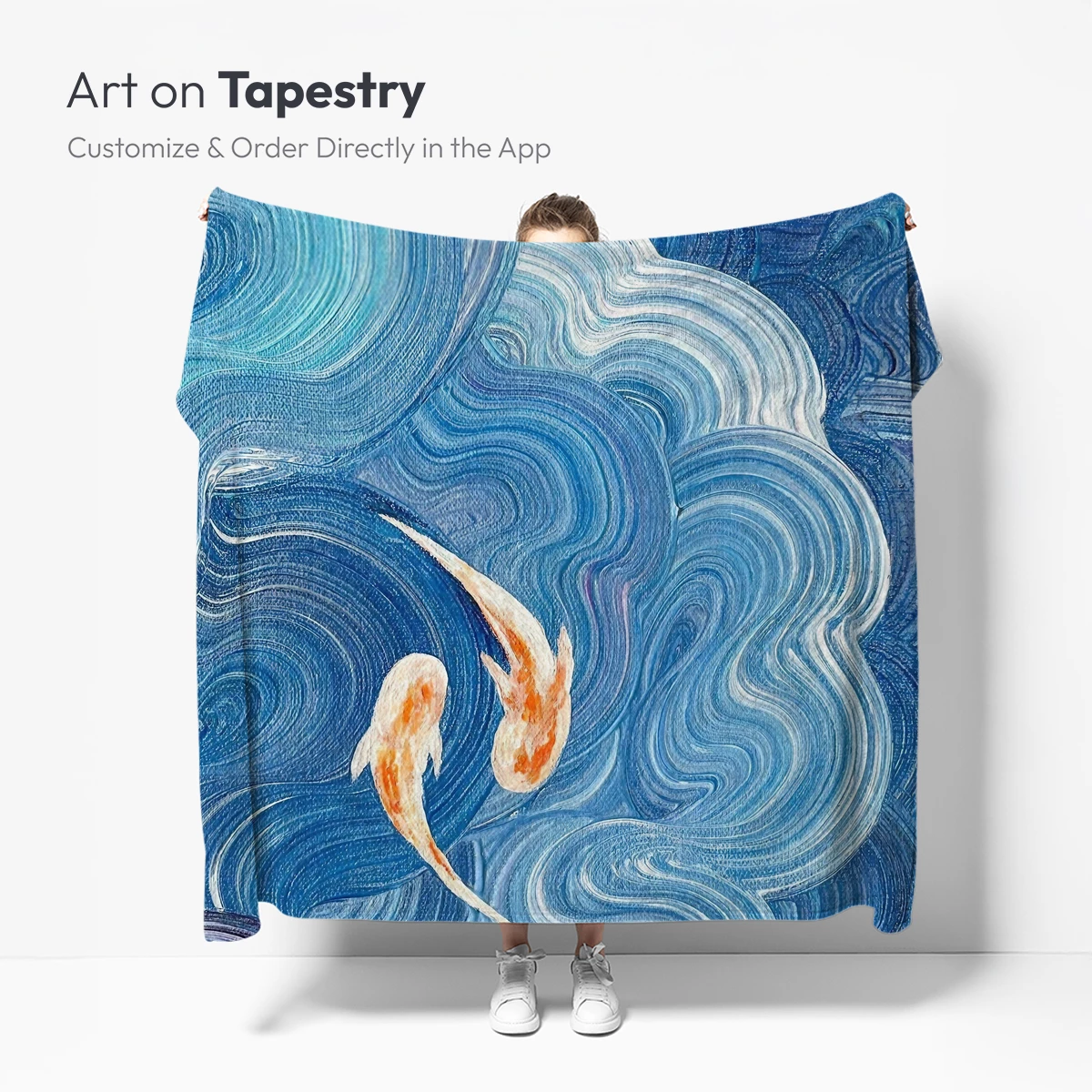 Koi in Whirling Tides: Abstract Oceanic Art - Image 5