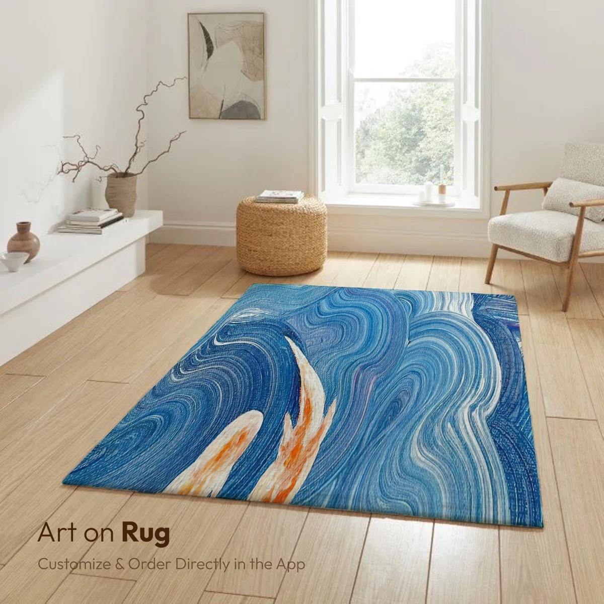 Koi in Whirling Tides: Abstract Oceanic Art - Image 6