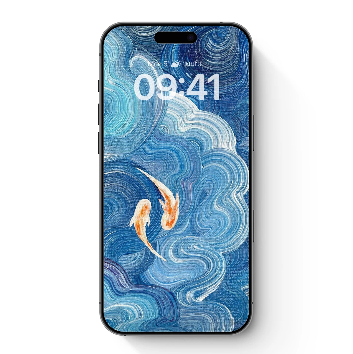 Koi in Whirling Tides: Abstract Oceanic Art