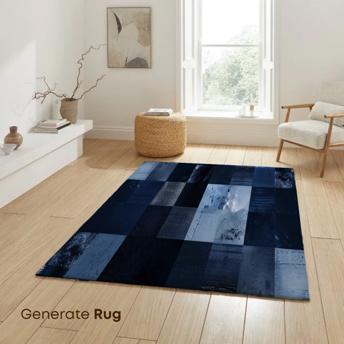 Blue Grunge Mosaic: Textured Abstract Art - Image 6