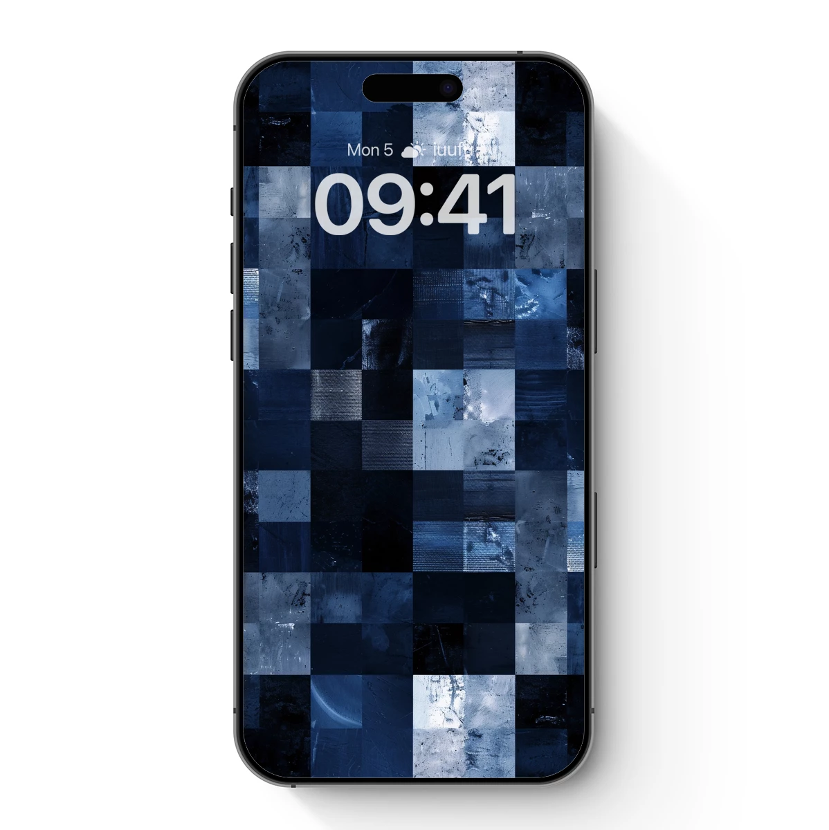 Blue Grunge Mosaic: Textured Abstract Art