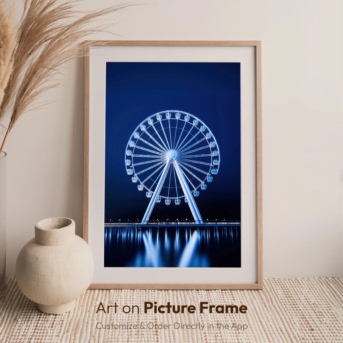Eternal Blue Ferris Wheel Reflection - Image 7