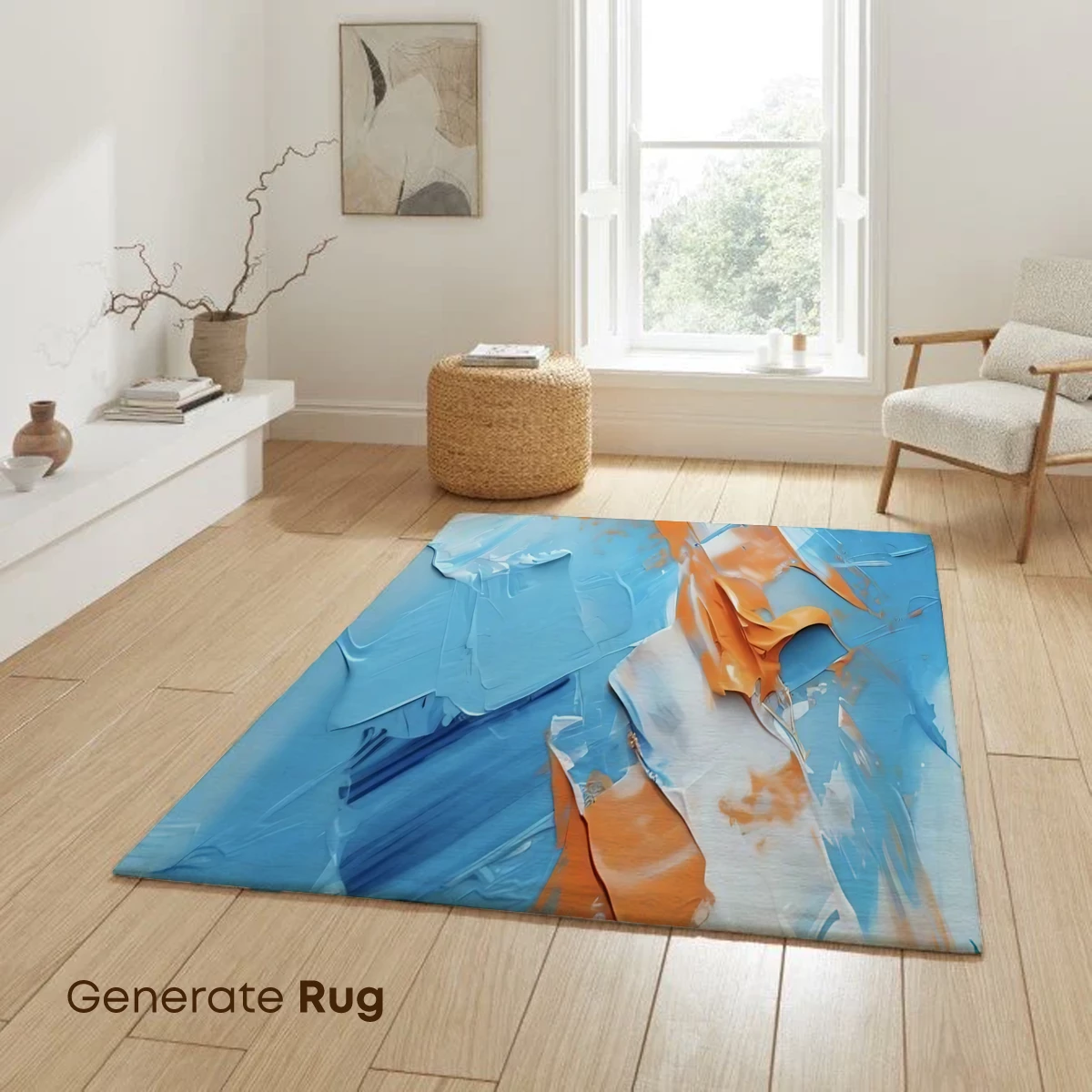 Abstract Canvas Symphony: Blue and Orange Fusion - Image 6