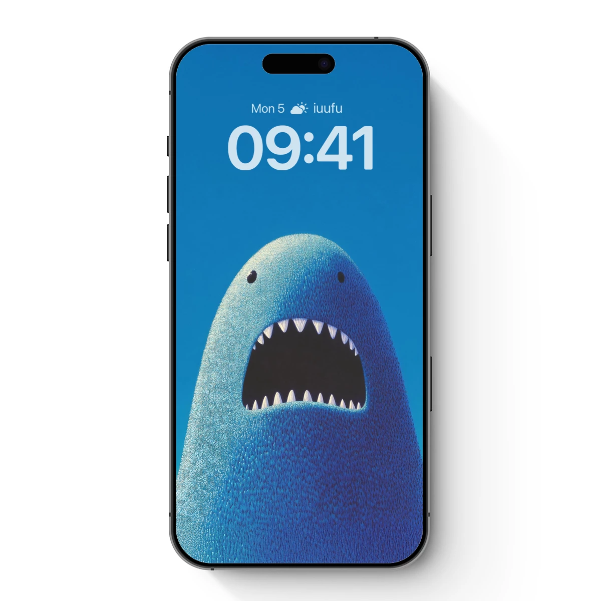 Blue Shark Surprise: Textured Cartoon Art Blue Shark Surprise: Textured Cartoon Art