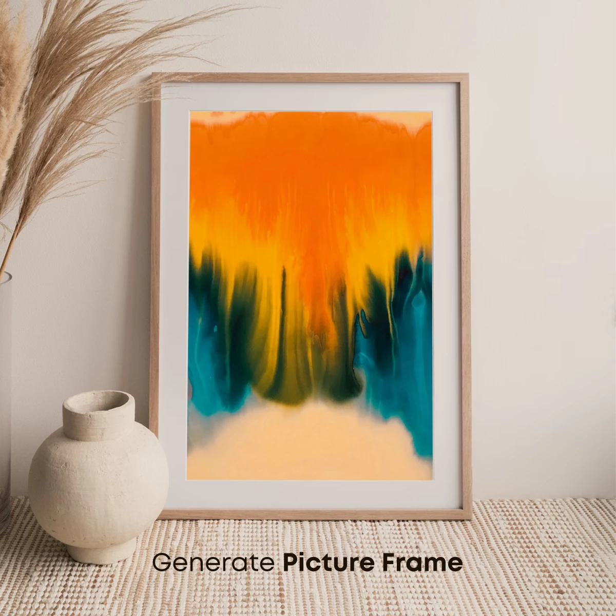 Abstract Sunset Fusion: Colorful Ink Flow - Image 7