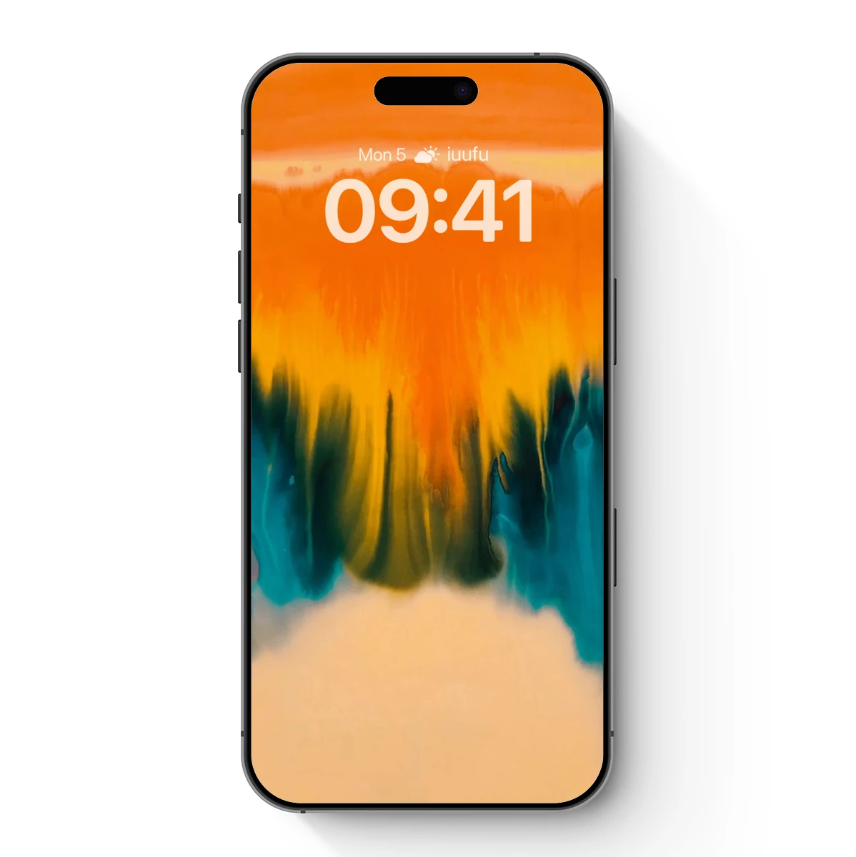 Abstract Sunset Fusion: Colorful Ink Flow