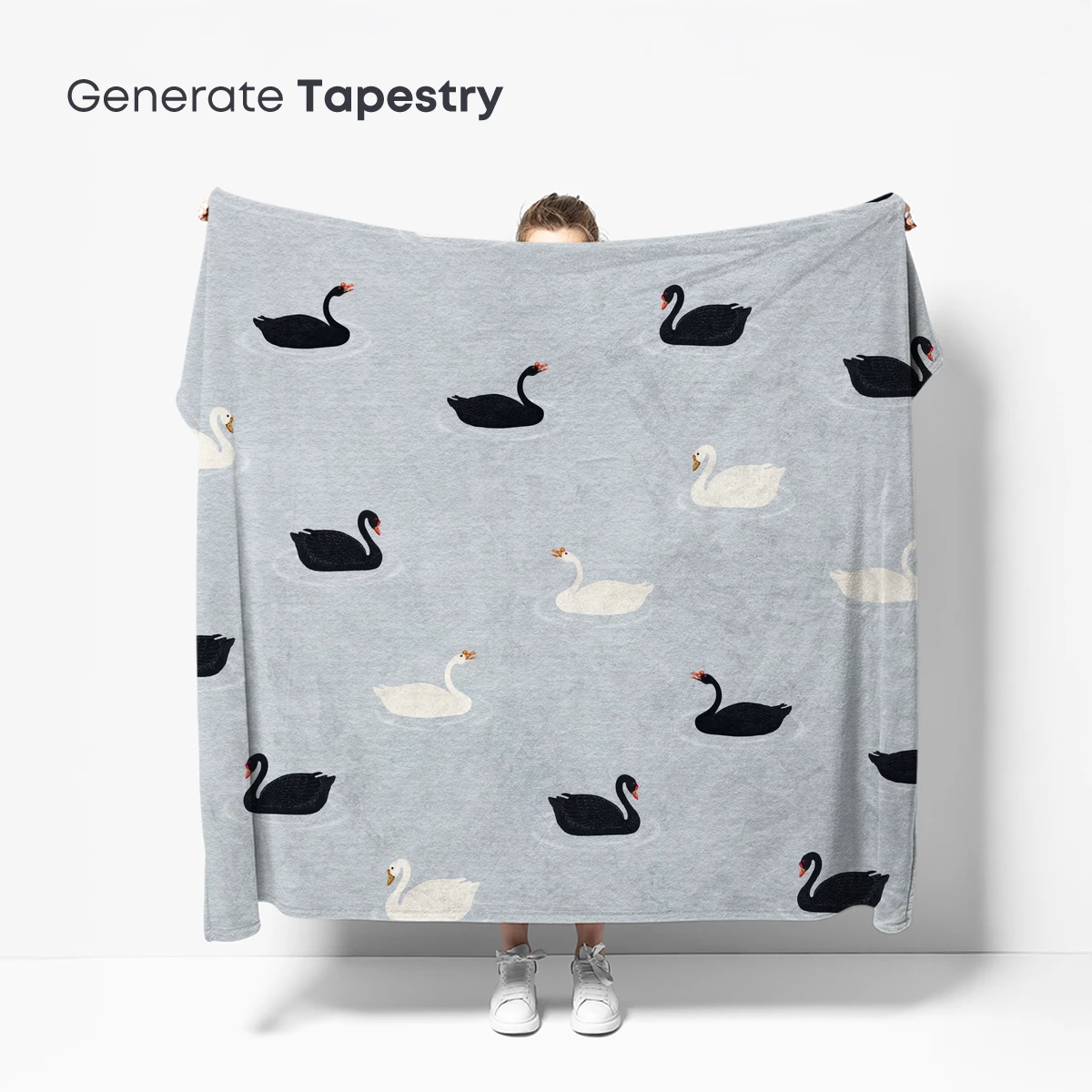 Elegant Swan Symphony: Black and White Harmony - Image 5