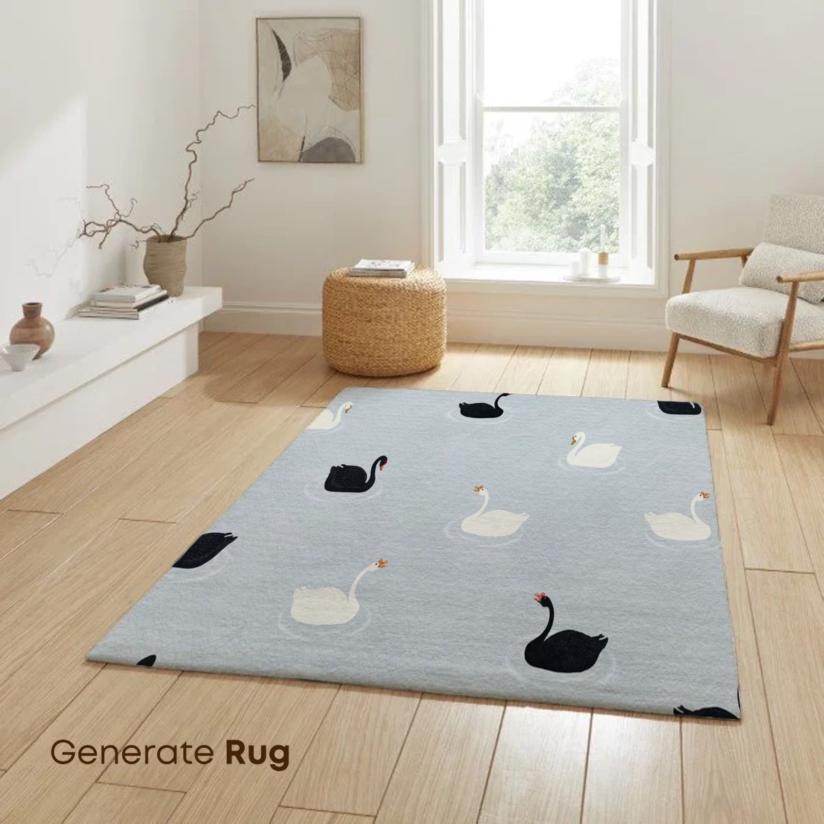 Elegant Swan Symphony: Black and White Harmony - Image 6