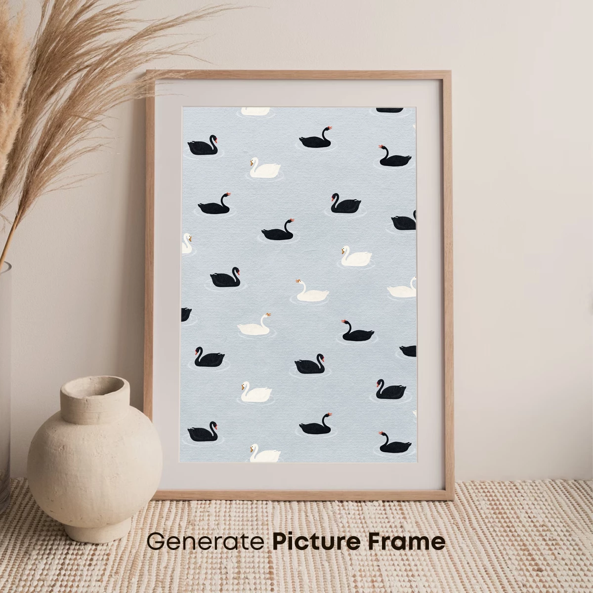 Elegant Swan Symphony: Black and White Harmony - Image 7