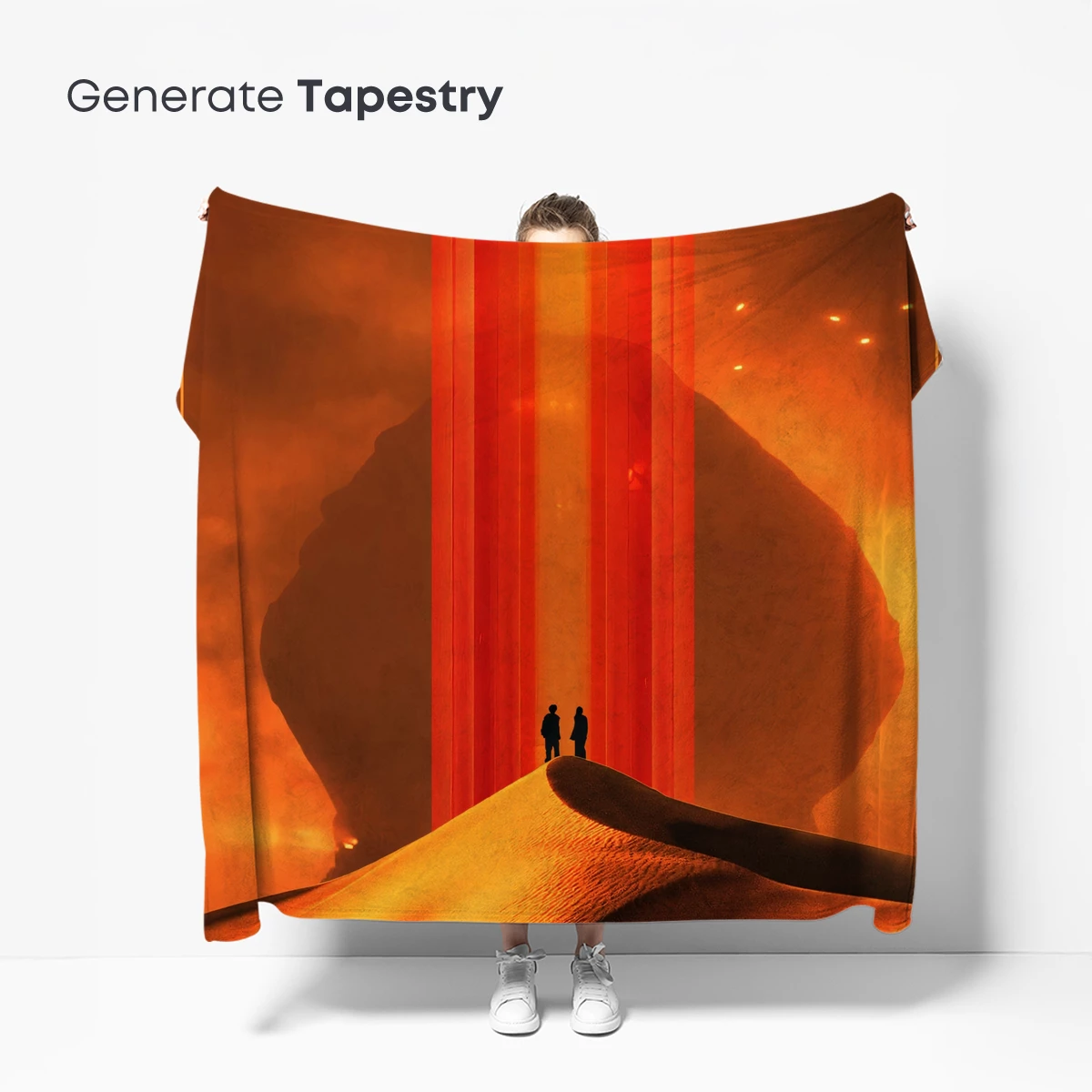 Desert Odyssey: Two Figures Under a Fiery Sky - Image 5