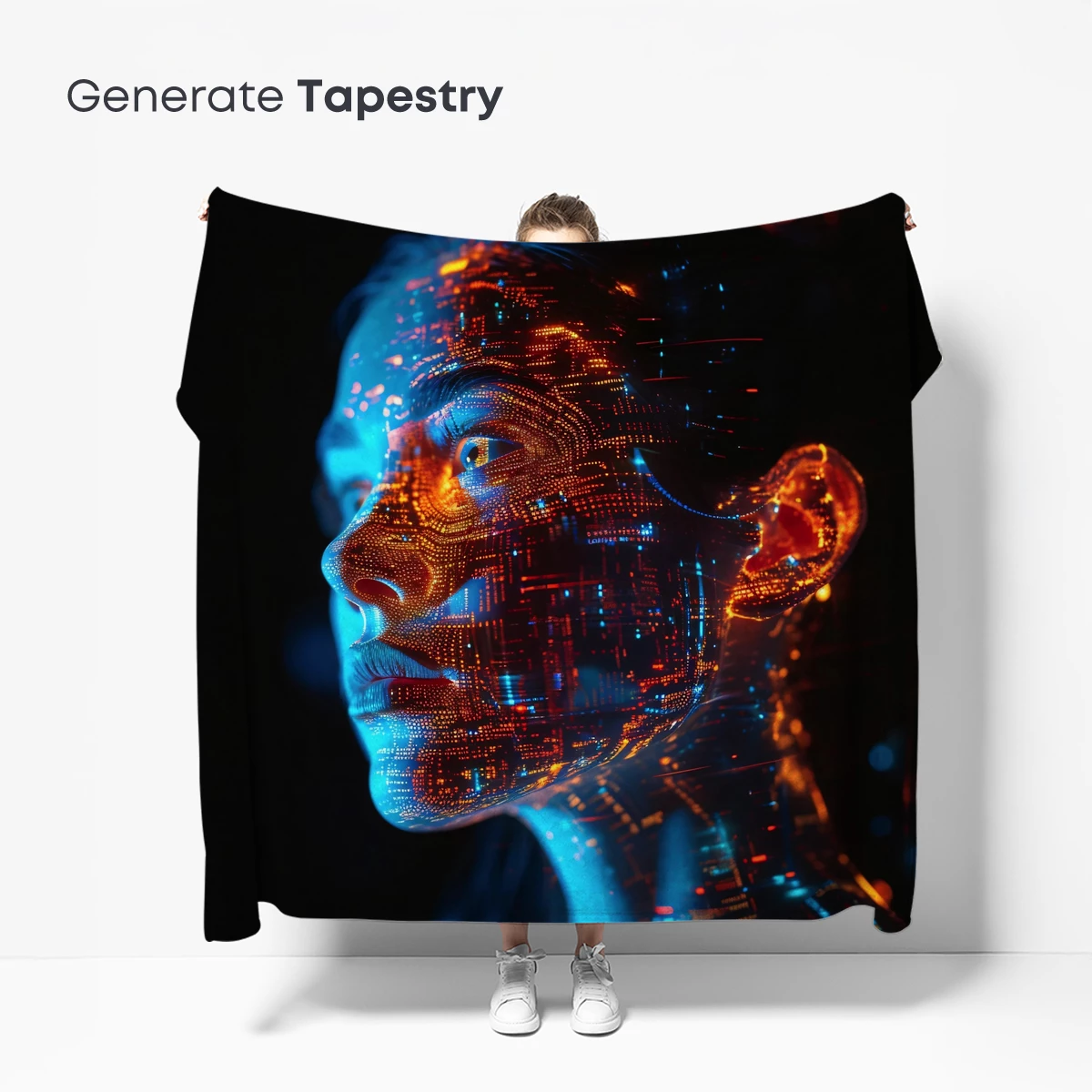 Cybernetic Vision: Digital Face Illuminated by Neon Circuits - Image 5