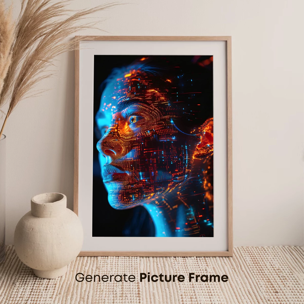 Cybernetic Vision: Digital Face Illuminated by Neon Circuits - Image 7