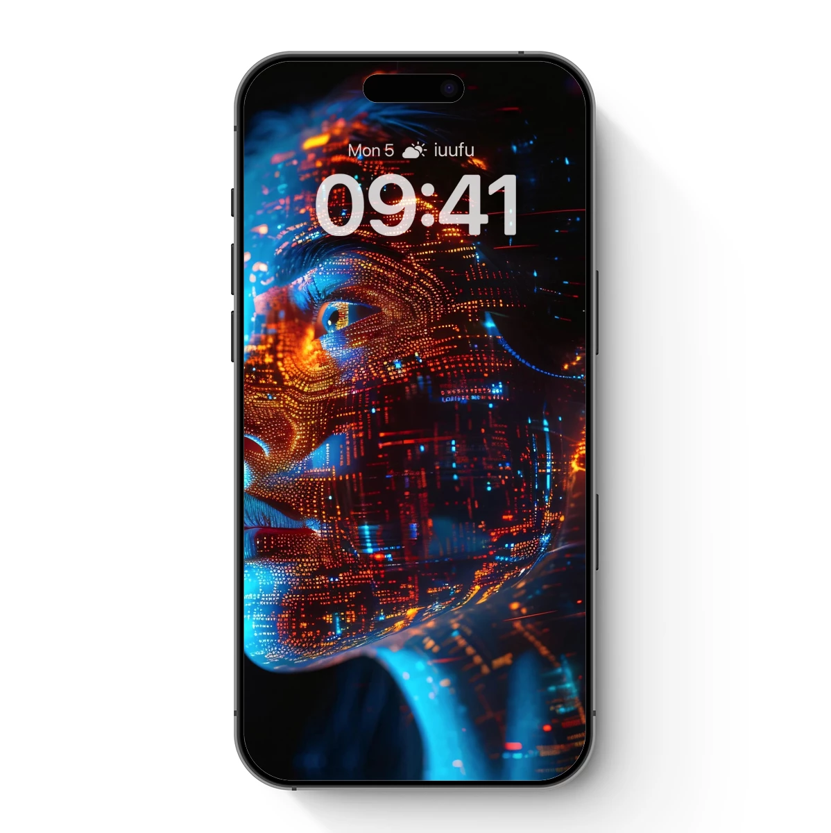 Cybernetic Vision: Digital Face Illuminated by Neon Circuits Cybernetic Vision: Digital Face Illuminated by Neon Circuits