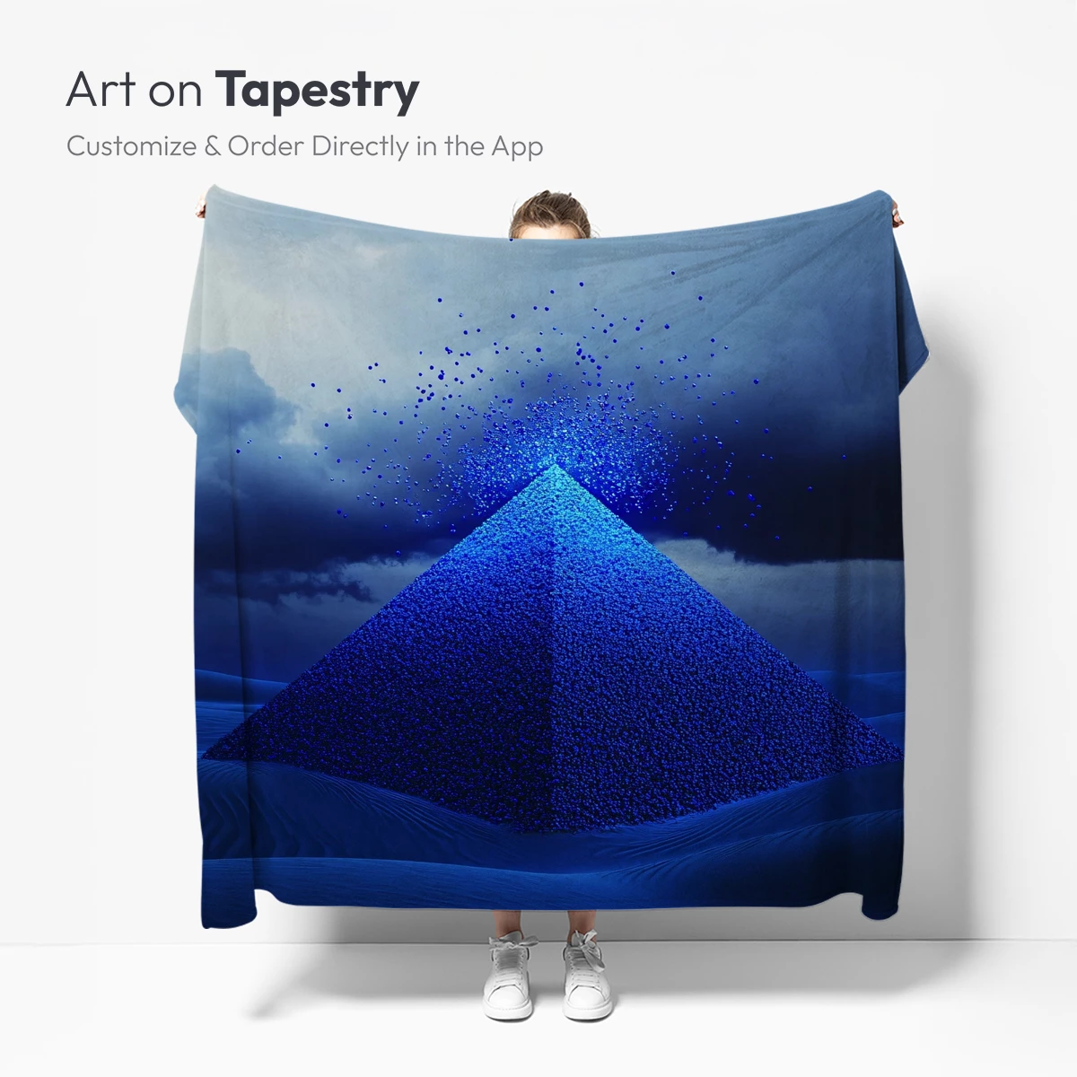 Blue Pyramid Eruption: A Surreal Desert Vision - Image 5