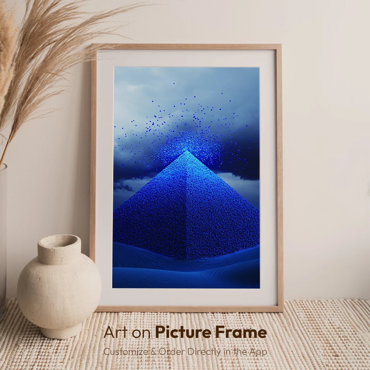 Blue Pyramid Eruption: A Surreal Desert Vision - Image 7