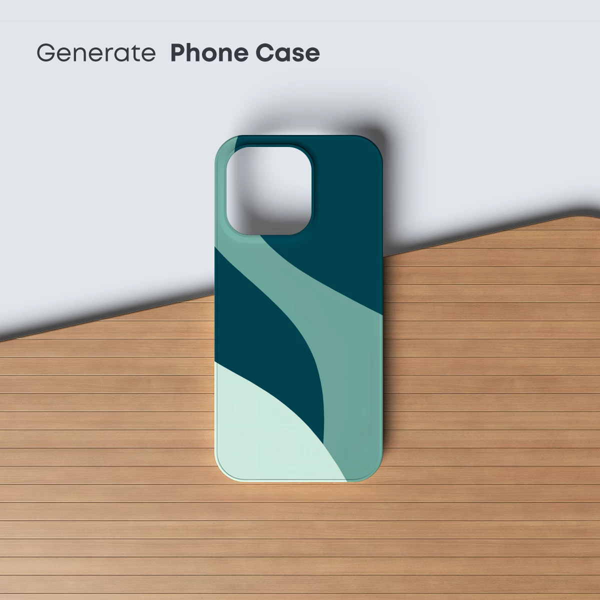 Abstract Teal Harmony: Fluid Curves and Depth - Image 3