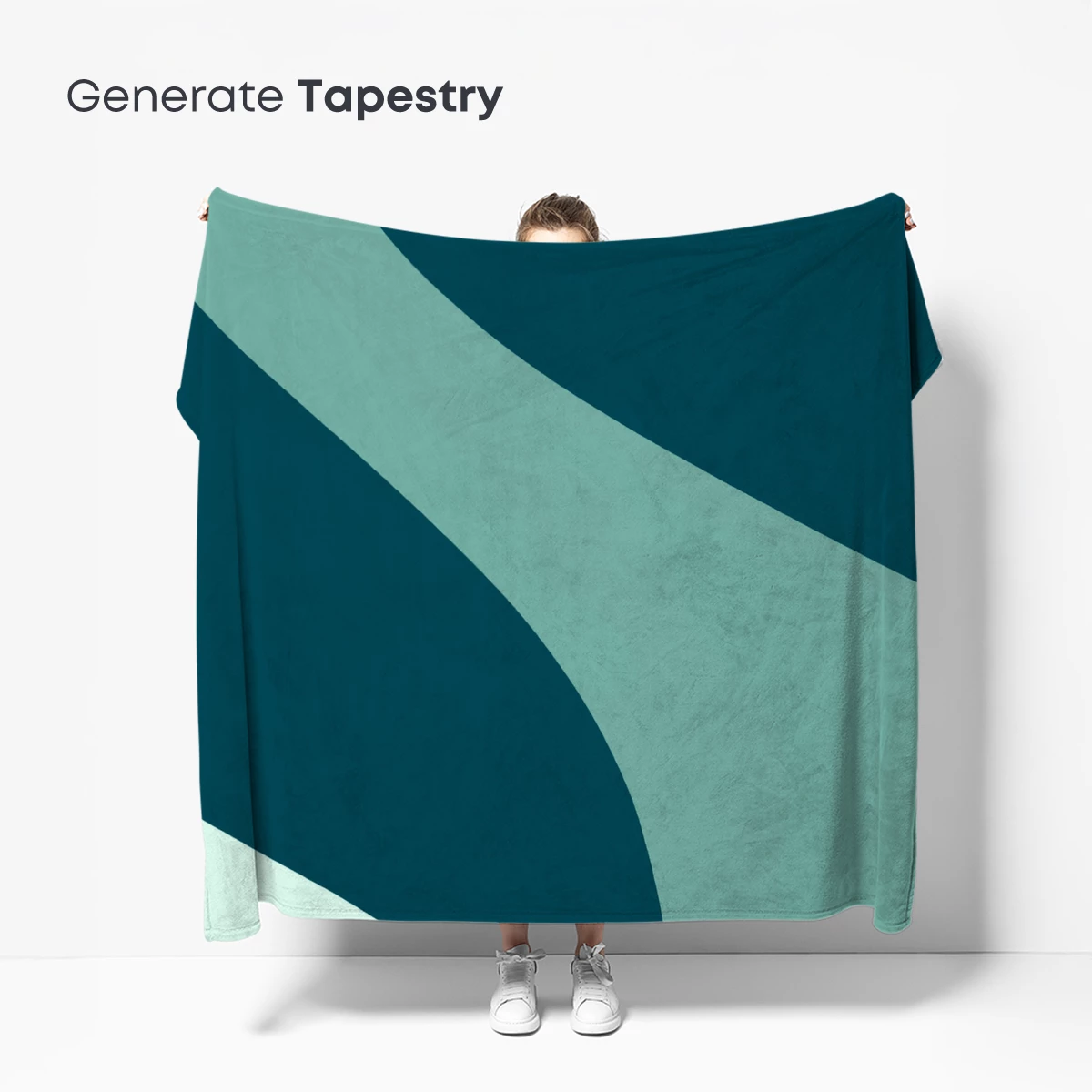 Abstract Teal Harmony: Fluid Curves and Depth - Image 5