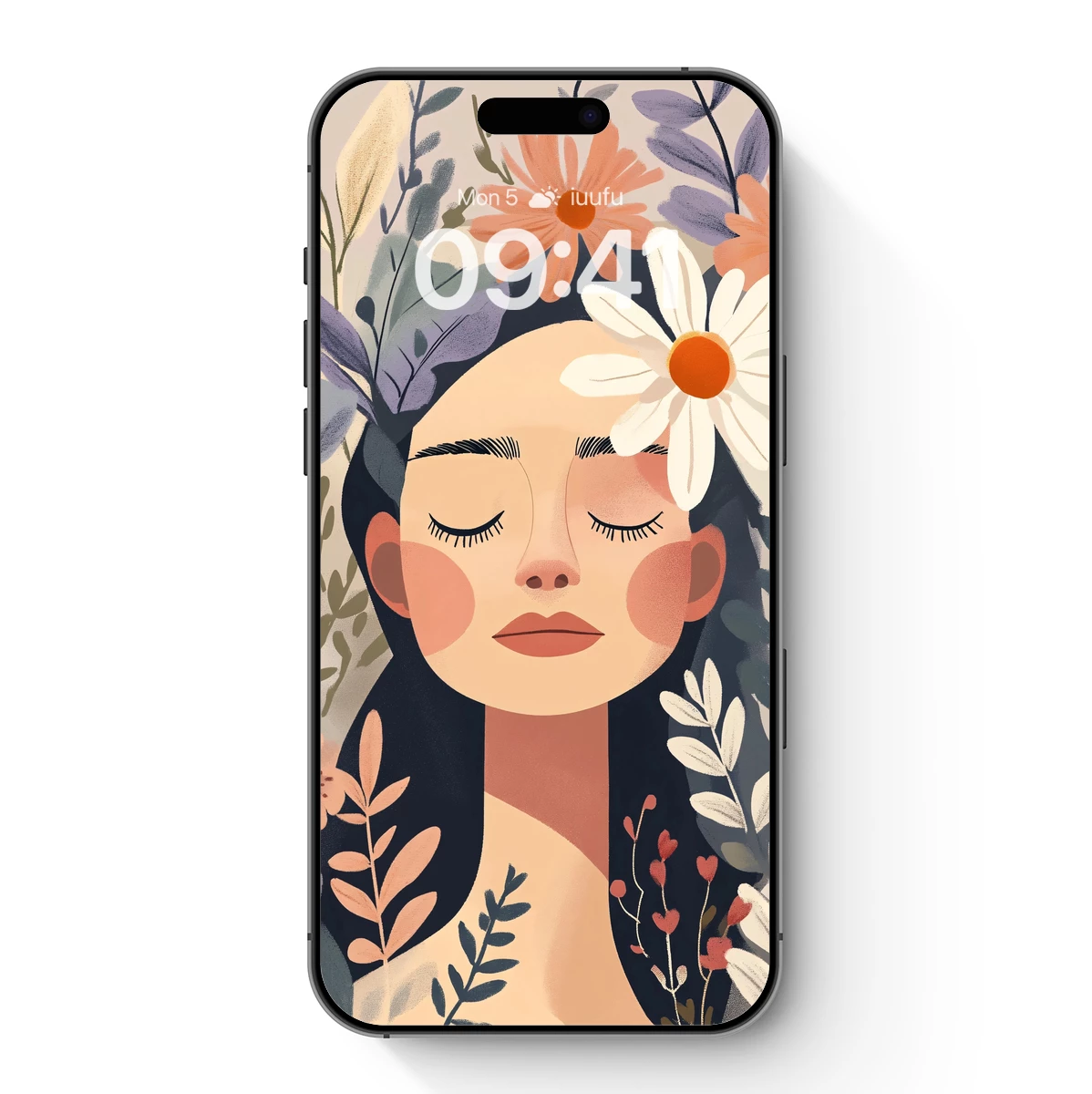 Floral Serenity: Dreamy Portrait with Nature's Embrace