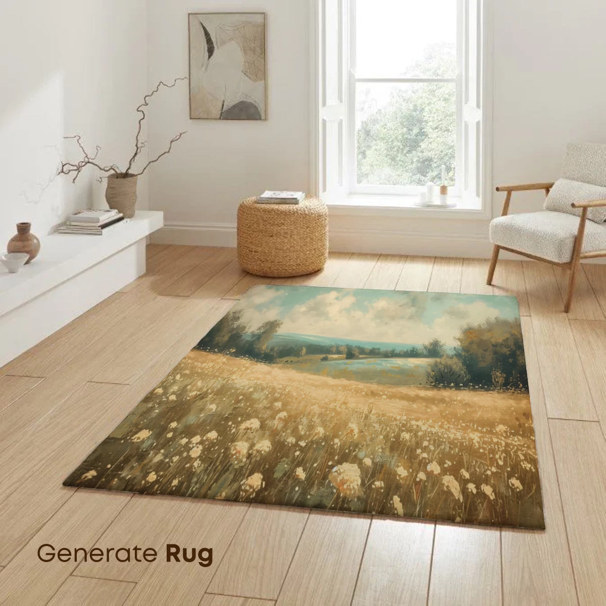 Golden Meadow Whisper: Impressionist Floral Serenity - Image 6