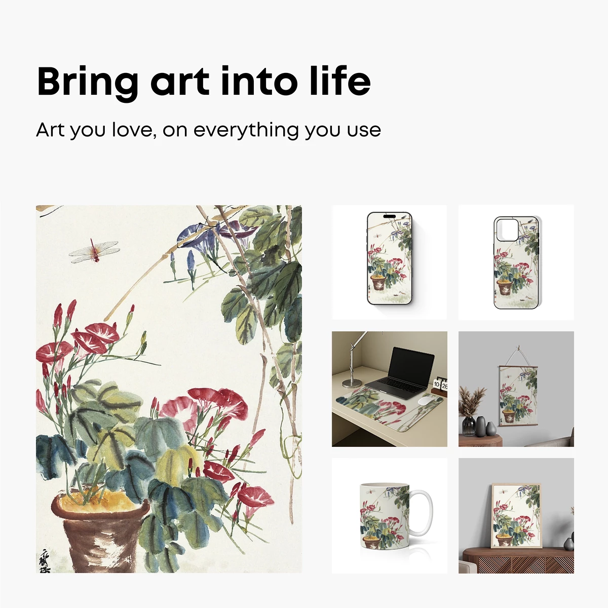 Blooming Pots: A Watercolor Symphony of Nature - Image 2